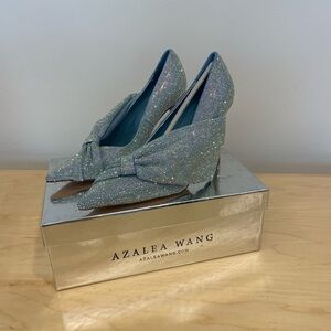 Azalea Wang Sparkling Bow Heels - Silver